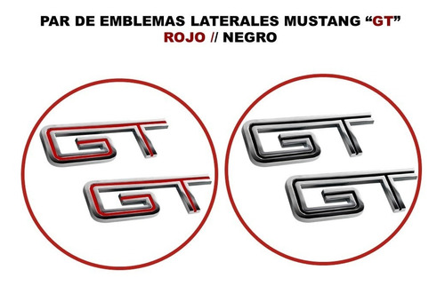 Par De Emblemas Laterales Mustang Gt Foto 7