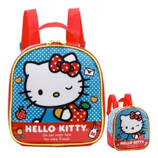 Lancheira Infantil Escolar Hello Kitty Azul Xeryus 11824