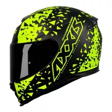 Capacete Moto Axxis Eagle Breaking Preto E Verde Florescente