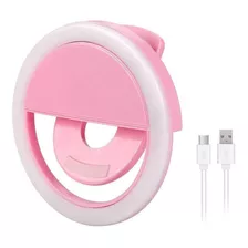 Aro De Luz Led Celular Selfies Tablet Usb Anillo 8.5cm Color Rosa