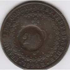 40 Reis De 1824r Com Carimbo De 20