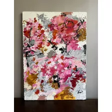 Obra De Arte. Hanami, 50 X 70 Cm. Óleo Sobre Lienzo.