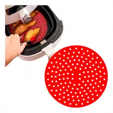 Tapete De Silicone Forma Air Fryer Forro Forno Antiaderente Cor Vermelho