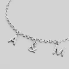 Pulseira Com Letras Iniciais Personalizada Em Prata 925