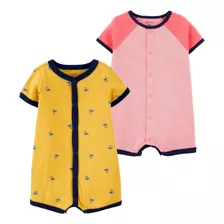 Kit Romper Bebe Menino Carters Verão 2 Peças- Macacao