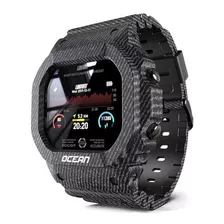 Relógio Smartwatch Militar Camuflado Preto/ Verde