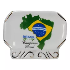 Item Decorativo Mapa Do Brasil Campinas Em Cerâmica 8cm C117