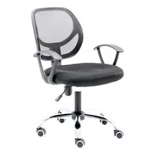 Silla Secretarial Altura Ajustable Reclinable Tela Giratoria Color Negro