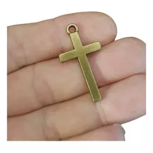 Cruz Crucifixo Sem Imagem 25un Pingente De Metal 2 Cores