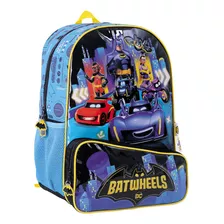 Mochila Espalda Batwheels 16 Multipersonajes Color Celeste