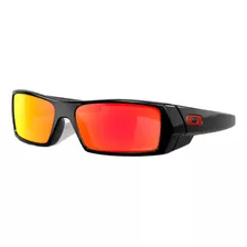 Anteojos De Sol Oakley Gascan Standard Con Marco De O Matter Color Polished Black, Lente Ruby De Plutonite Prizm, Varilla Polished Black De O Matter - Oo9014