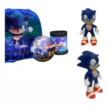 Kit Boneco Sonic Sega 15 CM + Copo Twister Coponudo 480 Ml -Hulk