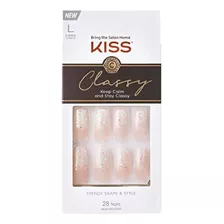 Kiss Classy French Nail Manicure Kit Con Acabado En Gel, Lar