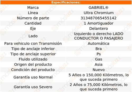 1 Amortiguador Gas Conductor O Pasajero Del Duster 12/16 Foto 2