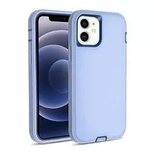 Funda Para iPhone 12 Pro Full Body Silicona Y Pc Lila/azul