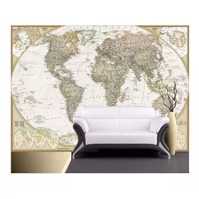 Adesivo De Parede Mapa Mundi Colorido Países Decoração Sala Quarto Escritório Gg 04