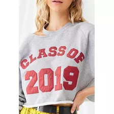 Buzo Gris Forever 21 Class Of 2019 Talle M Mujer