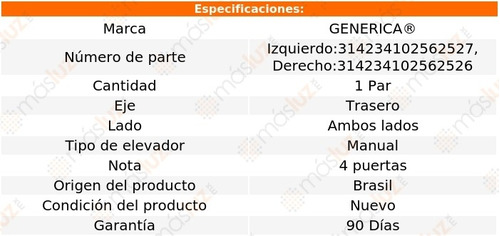 Kit Elevadores De Cristal Man Tra Volkswagen Gol 08/18 Foto 2