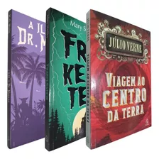 3 Livros Físicos Trindade Da Ficção Científica A Ilha Do Dr. Moreau, Frankenstein, Viagem Ao Centro Da Terra