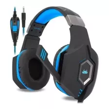 Headset Fone Gamer Com Microfone Kp-451 Preto/azul