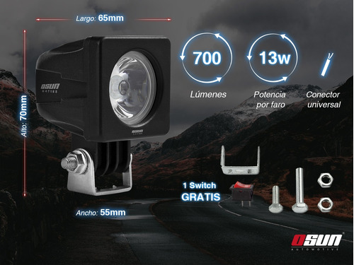 Par Faros Led Osun 10w Offroad Luz Auxiliar Jeep Motos Atv  Foto 9