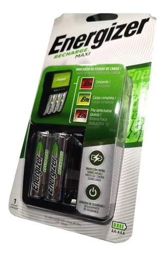 Cargador Energizer Maxi Aa Aaa + 2 X Pilas Recargables Aa