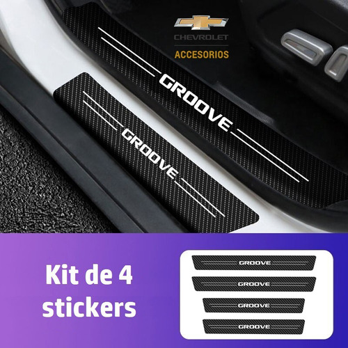 Sticker Proteccin Estribos Chevrolet Groove Fibra Carbono Foto 2