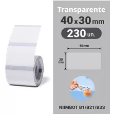 Etiqueta 40x30mm Transparente (230 Un) Niimbot B1/b21/b3s