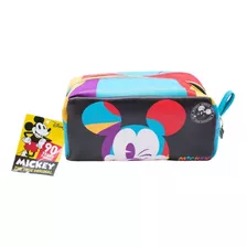 Necessaire Estojo Mickey Piscando Disney Licenciado Cor Azul-piscina, Verde, Preto, Vermelho, Roxo