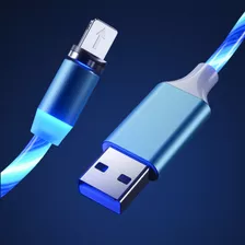 Cabo Carregador Imã Magnetico Usb Rapido Plug Led Pisca 3em1