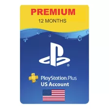 Cartão Psn Plus Americano 12 Meses Playstation Ps4 Ps5