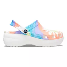 Crocs Classic Platform Tie Dye Blanco/azul/rosado