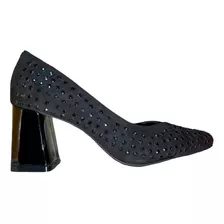 Zapato De Fiesta Micheluzzi Cuero Con Strass