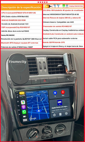 Auto Radio Estreo Android Gps Para Vw Polo 2012-2022 Foto 4