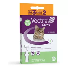 Kit 2 Un Vectra Gatos - Para Gatos Até 10kg - 3 Pipetas