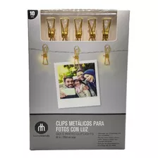 Portarretrato Decorativo Clips Metálicos Para Fotos Con Luz