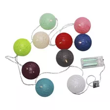 Cordão Luminoso Enfeite De Natal Bolas Coloridas 10 Leds