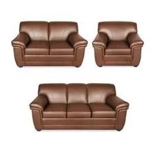 Dmuebles Sala 3-2-1 Dubai Ultracuero Marrón. Envio Gratis