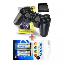 Control Para Ps2 Inalambrico+cargador X4 Pilas Triplea