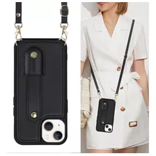 Funda De Piel Tipo Cartera Con Cordón Tipo Bandolera Para Ip