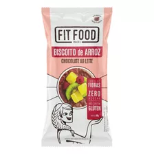 Biscoito De Arroz Integral Cobertura Chocolate Ao Leite Zero Açúcar Fit Food Pacote 60g