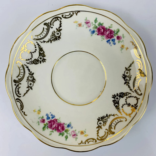 Prato Decorativo Kpm Porcelana Alemã Floral Vintage Branco 3