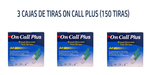 Tiras Reactivas 3 Cajas On Call Plus 150 Piezas Para Glucosa