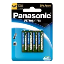 Pilha Aaa Panasonic Super Hyper R03ual/4b400 Cilíndrica - Kit De 4 Unidades