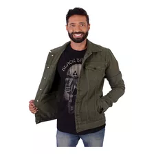 Jaqueta Jeans Masculina Verde Militar Premium