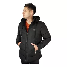 Campera Hombre Inflada Impermeable Polar Capucha Desmontable