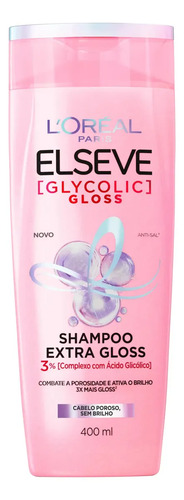 Shampoo Elseve Glycolic Gloss L'oréal Paris Para Brilho Intenso 400 Ml