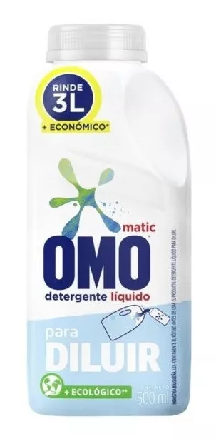 Omo Detergente Líquido Para Diluir 500ml Rinde 3lt