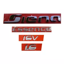 Emblemas Grand Siena Essence 1.6 16v Cromado Fiat (kit 4 Pçs