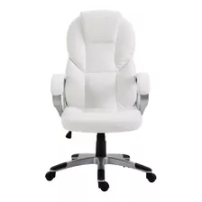 Silla De Escritorio Consulogo Executive Ergonómica Blanca Con Tapizado De Cuero Sintético